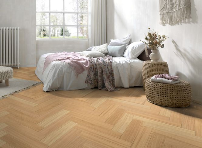 Hovedbilde Herdet Tregulv Fiskeben Parky Swing - Natural Oak Premium