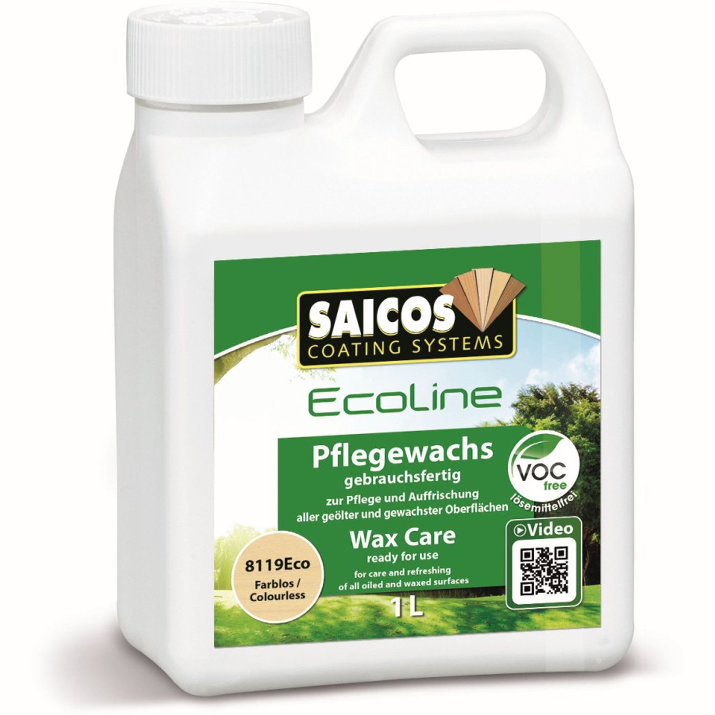 SAICOS ECOLINE WAX CARE 1,0 L Fargeløs
