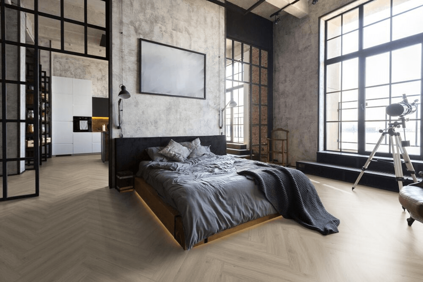 Vinylgulv Aspecta Isocore Herringbone Almond Oak
