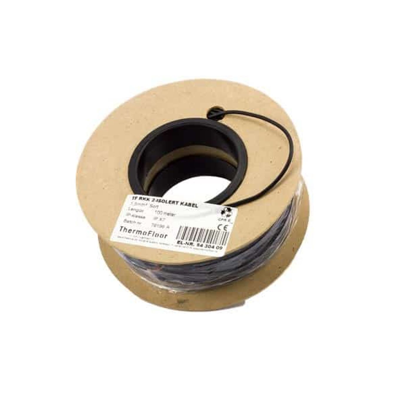 ThermoFloor RKK 2-isolert kabel 1,5mm² - 100 m svart